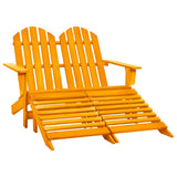 vidaXL 2-Seater Adirondack Garden Chair with Ottoman Pinewood White