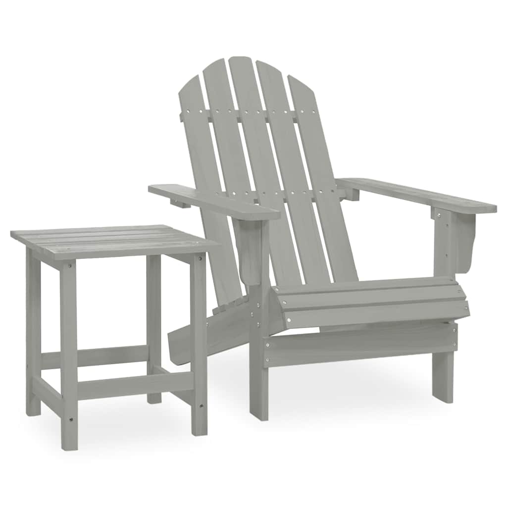 vidaXL Meuble de jardin Adirondack avec table massive vurenhout blanc