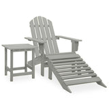 vidaXL Adirondack Garden Chair with Ottoman Table Solid Spruce Wood White