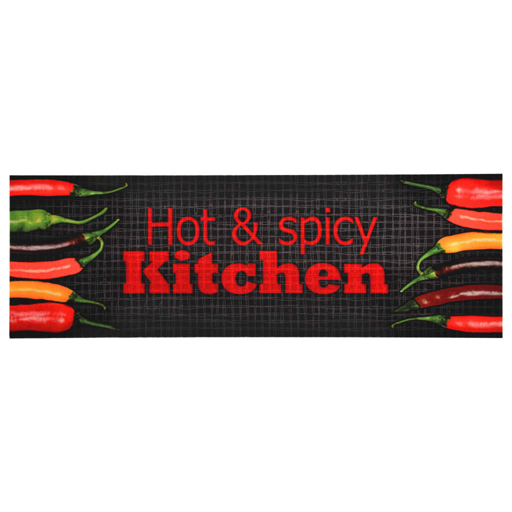 vidaXL Keukenmat wasbaar groenteprint 45x150 cm fluweel
