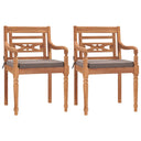 vidaXL Batavia Chairs 4 pcs with cushions solid teak wood