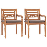 vidaXL Batavia Chairs 4 pcs with cushions solid teak wood