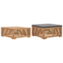 vidaXL Table de rangement et support de rangement avec coussins crème et salle de thé