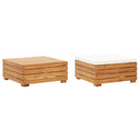 vidaXL Garden Table and Ottoman with Cushion Solid Acacia Wood