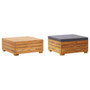 vidaXL Garden Table and Ottoman with Cushion Solid Acacia Wood