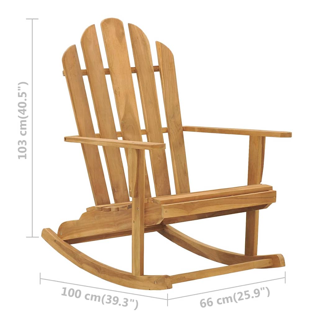 vidaXL Schommelstoelen Adirondack 2 st massief teakhout