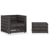 vidaXL Tuinmiddenbank pallet geïmpregneerd grenenhout grijs