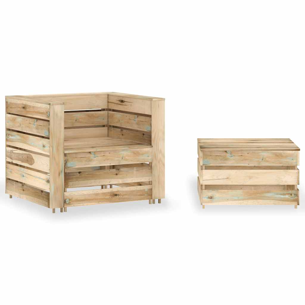 vidaXL Tuinmiddenbank pallet geïmpregneerd grenenhout grijs