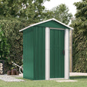vidaXL Tuinschuur 126x97,5x177 cm gegalvaniseerd staal groen