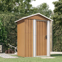 vidaXL Tuinschuur 126x97,5x177 cm gegalvaniseerd staal groen