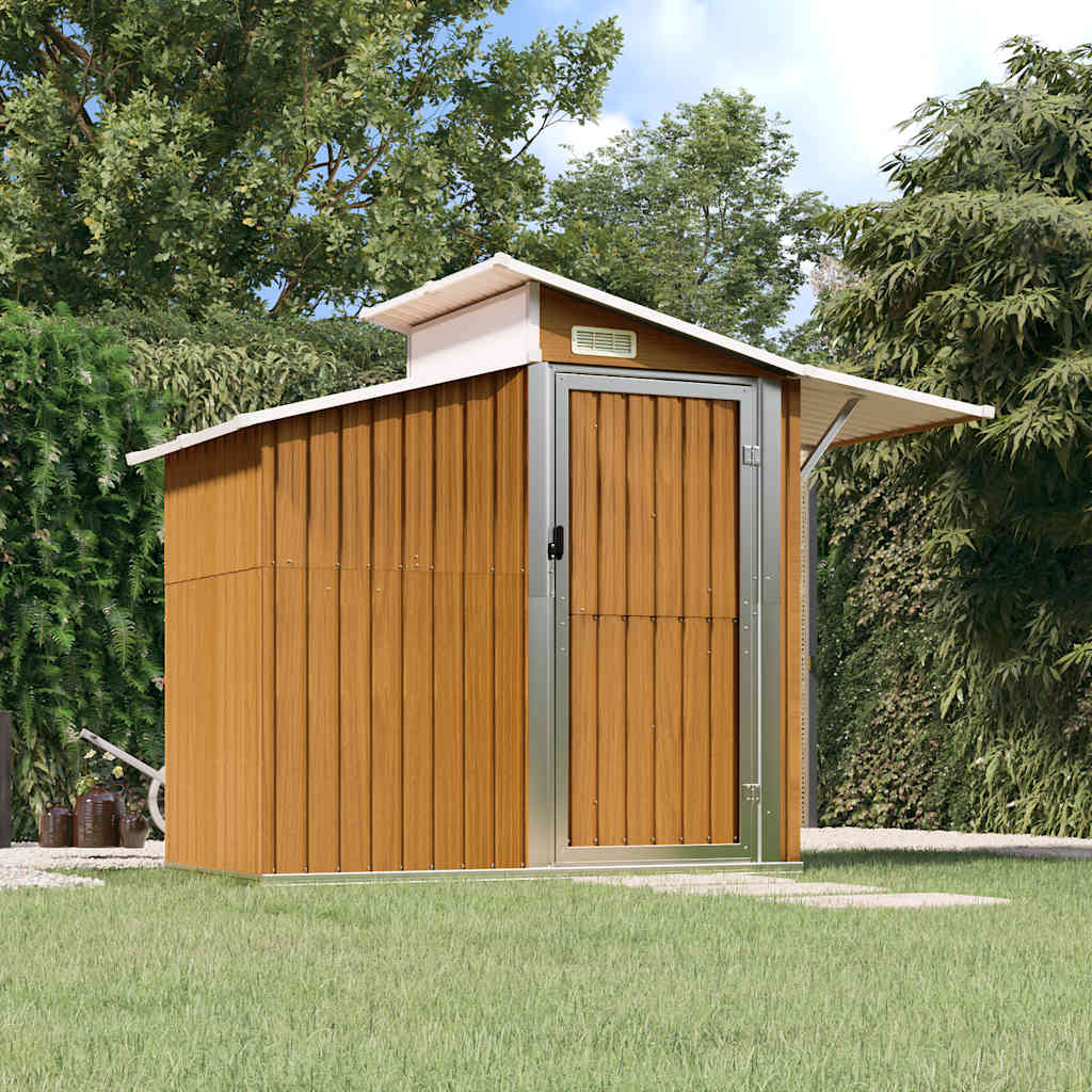 vidaXL Tuinschuur 270x130x208,5 cm gegalvaniseerd staal groen