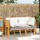 vidaXL Banquette de jardin à 2 boutons avec coussins en acacia massif