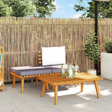 vidaXL Banquette de jardin à 2 boutons avec coussins en acacia massif