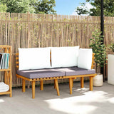 vidaXL Banquette de jardin à 2 boutons avec coussins en acacia massif