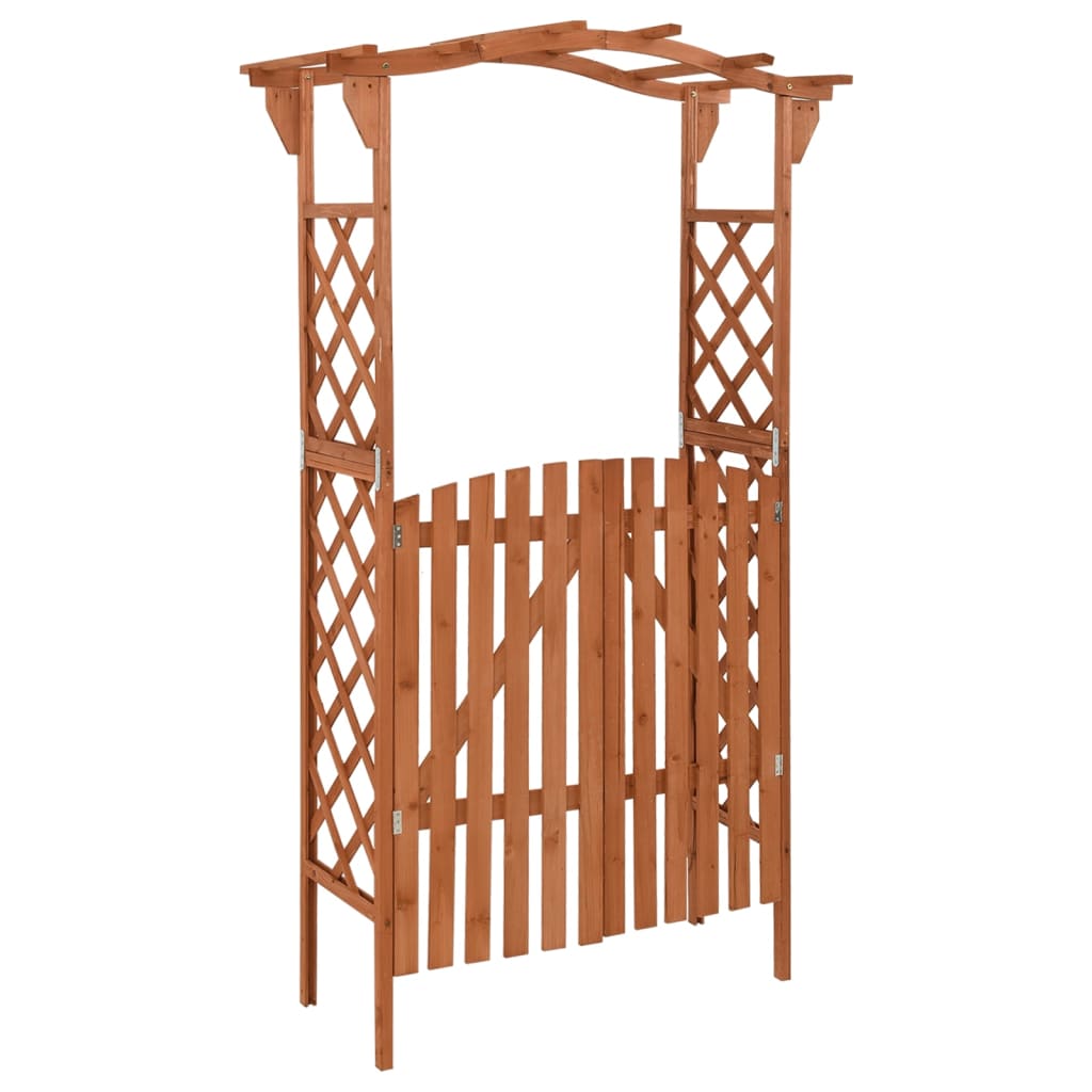 vidaXL Pergola met poort 116x40x204 cm massief vurenhout