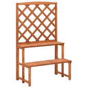 vidaXL Plant rack with trellis 70x42x115 cm solid spruce wood