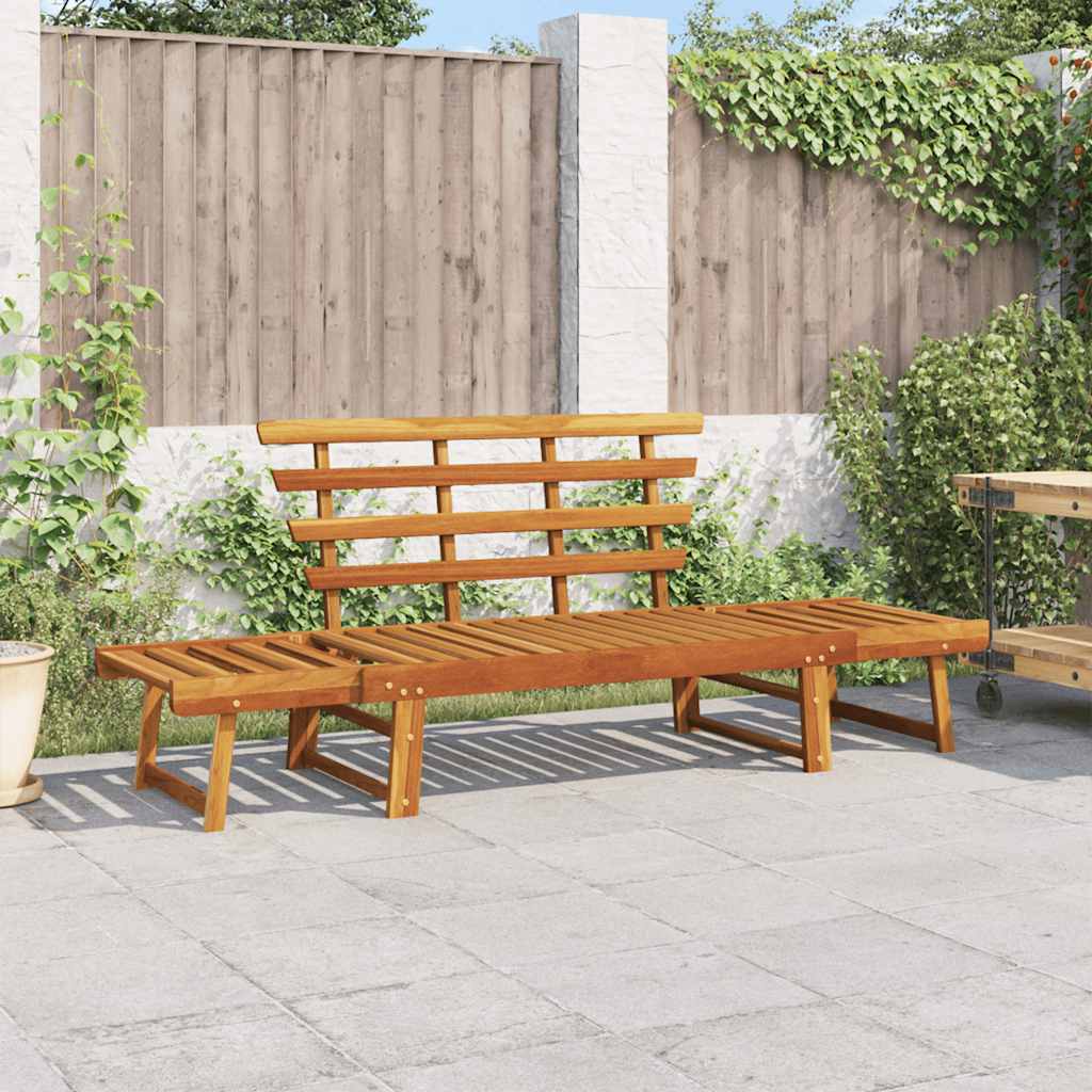 vidaXL Banquette de jardin avec coussins 2 en 1 190 cm en acacia massif gris