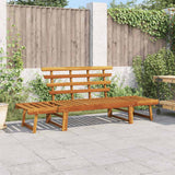 vidaXL Banquette de jardin avec coussins 2 en 1 190 cm en acacia massif gris
