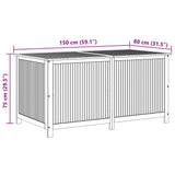 vidaXL Tuinbox 150x80x75 cm massief acaciahout