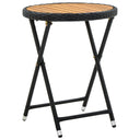 vidaXL Coffee Table 60 cm Poly Rattan and Solid Acacia Wood Black