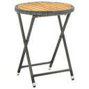 vidaXL Coffee Table 60 cm Poly Rattan and Solid Acacia Wood Black