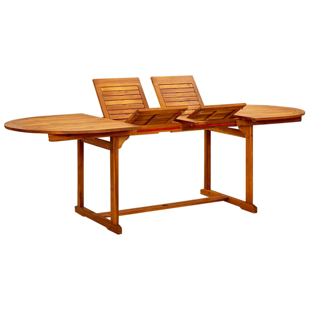 vidaXL Tuintafel (150-200)x100x75 cm massief acaciahout