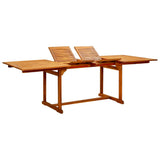 vidaXL Tuintafel (150-200)x100x75 cm massief acaciahout