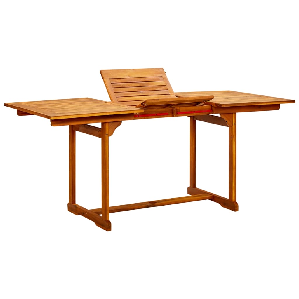 vidaXL Tuintafel (150-200)x100x75 cm massief acaciahout