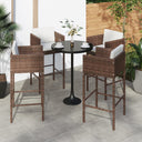 vidaXL Bar Stools 2 pcs with cushions poly rattan brown