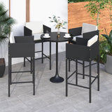 vidaXL Barkrukken 2 st met kussens poly rattan bruin