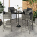 vidaXL Bar Stools 2 pcs with cushions poly rattan brown
