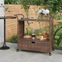 vidaXL Chariot de service avec charge 100x45x97 cm poly rotin marron
