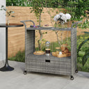 vidaXL Chariot de service avec charge 100x45x97 cm poly rotin marron