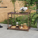vidaXL Serving Trolley 100x45x83 cm Polyrattan Brown