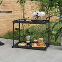 vidaXL Serving Trolley 100x45x83 cm Polyrattan Brown