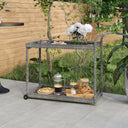 vidaXL Serving Trolley 100x45x83 cm Polyrattan Brown