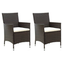 vidaXL Garden Chairs 2 pcs with Cushions Poly Rattan Brown