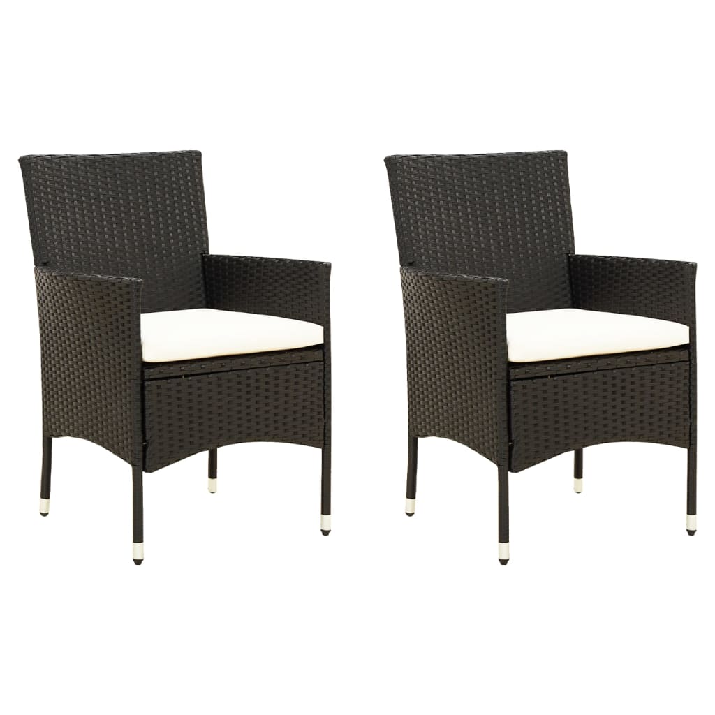 vidaXL Tuinstoelen 2 st met kussens poly rattan bruin