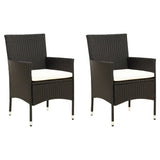 vidaXL Tuinstoelen 2 st met kussens poly rattan bruin