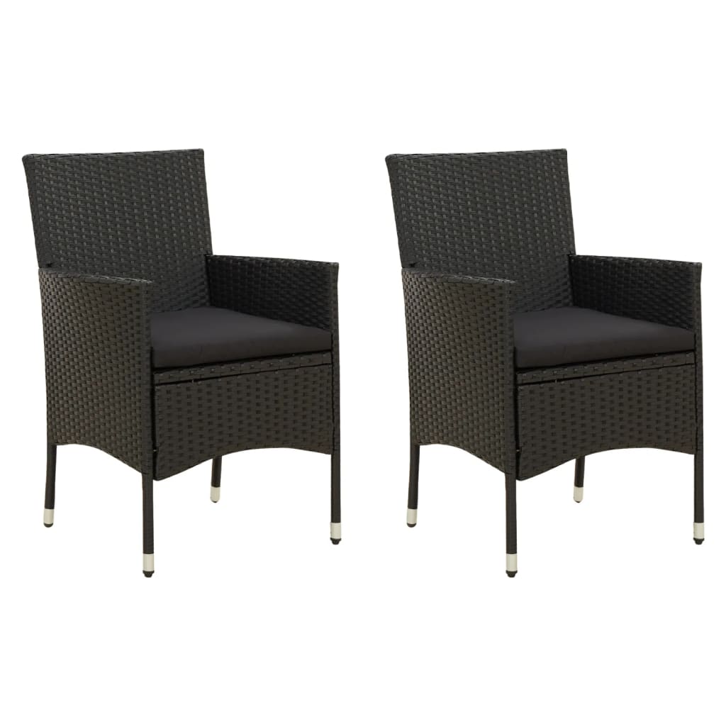 vidaXL Tuinstoelen 2 st met kussens poly rattan bruin
