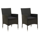 vidaXL Garden Chairs 2 pcs with Cushions Poly Rattan Brown