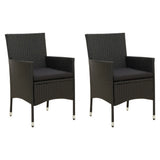 vidaXL Tuinstoelen 2 st met kussens poly rattan bruin