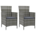 vidaXL Garden Chairs 2 pcs with Cushions Poly Rattan Brown