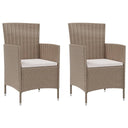 vidaXL Garden Chairs 2 pcs with Cushions Poly Rattan Brown