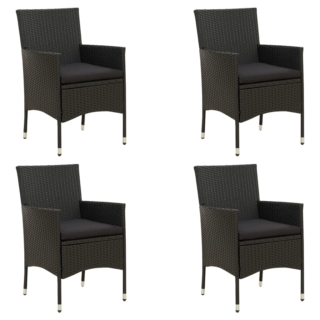 vidaXL Tuinstoelen 2 st met kussens poly rattan bruin