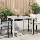 vidaXL Tuintafel 90x90x75 cm gehard glas en poly rattan bruin
