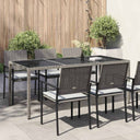 vidaXL Garden Table 190x90x75 cm Tempered Glass and Poly Rattan Brown