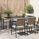 vidaXL Garden Table 190x90x75 cm Tempered Glass and Poly Rattan Brown