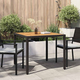 vidaXL Tuintafel 90x90x75 cm poly rattan en acaciahout zwart