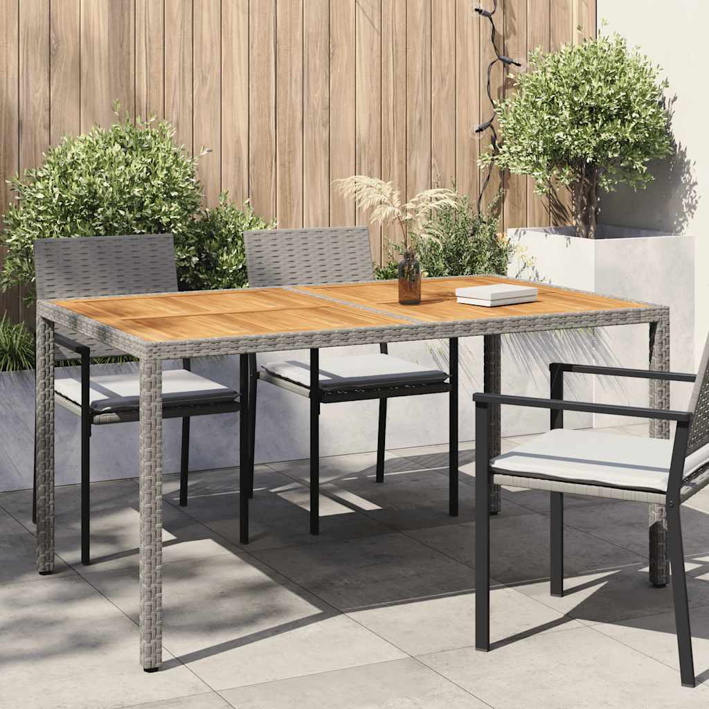 vidaXL Tuintafel 90x90x75 cm poly rattan en acaciahout zwart